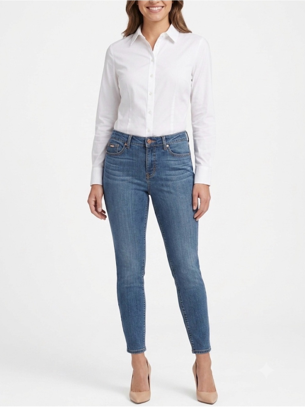 Nine West Gramercy Skinny Ankle Jeans Women’s Size 10 Medium Wash Stretch